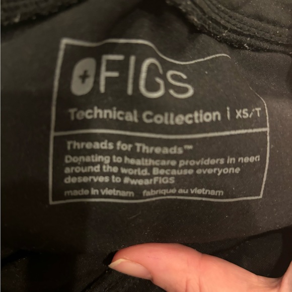 Figs Technical Collection Black Drawstring Jogger Stretch Scrub Pants Sz XS/Tall - Picture 5 of 5
